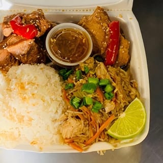 1/2 Pork, 1/2 Chicken Adobo Platter