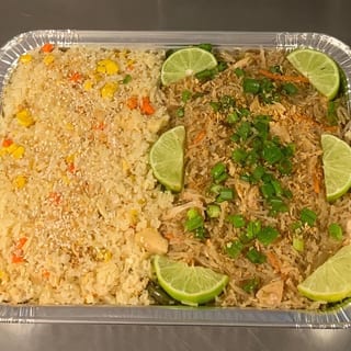 Pan———1/2 Pancit, 1/2 Chicken Fried Rice
